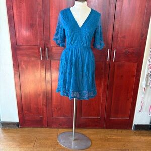 Altar’d State Blue Lace Dress medium